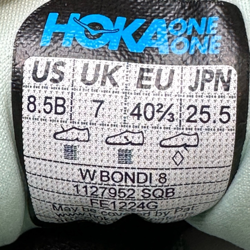 Hoka Bondi 8 Athletic Running Shoes Womens 8.5 B Aqua Gray Lightweight Walking - Picture 10 of 10